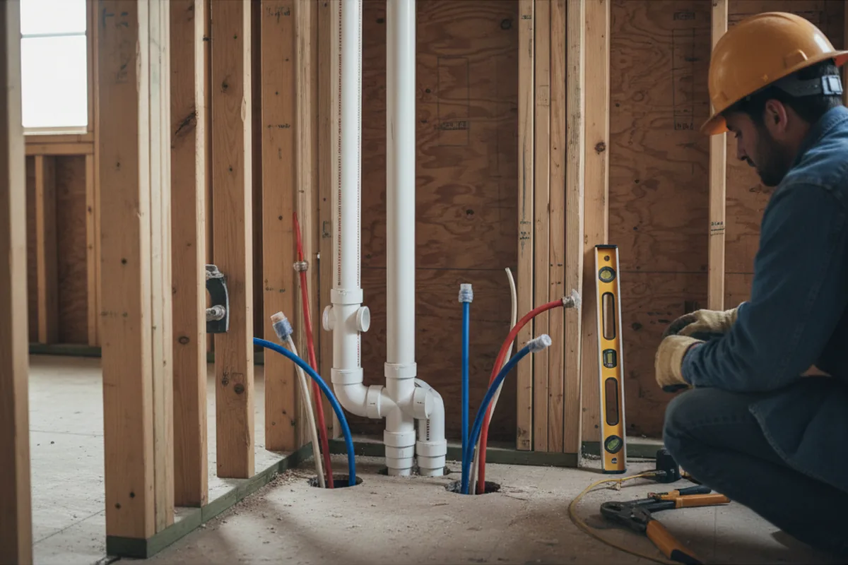 Drain and supply rough-in during Toilet Repair and Installation in Beardsley